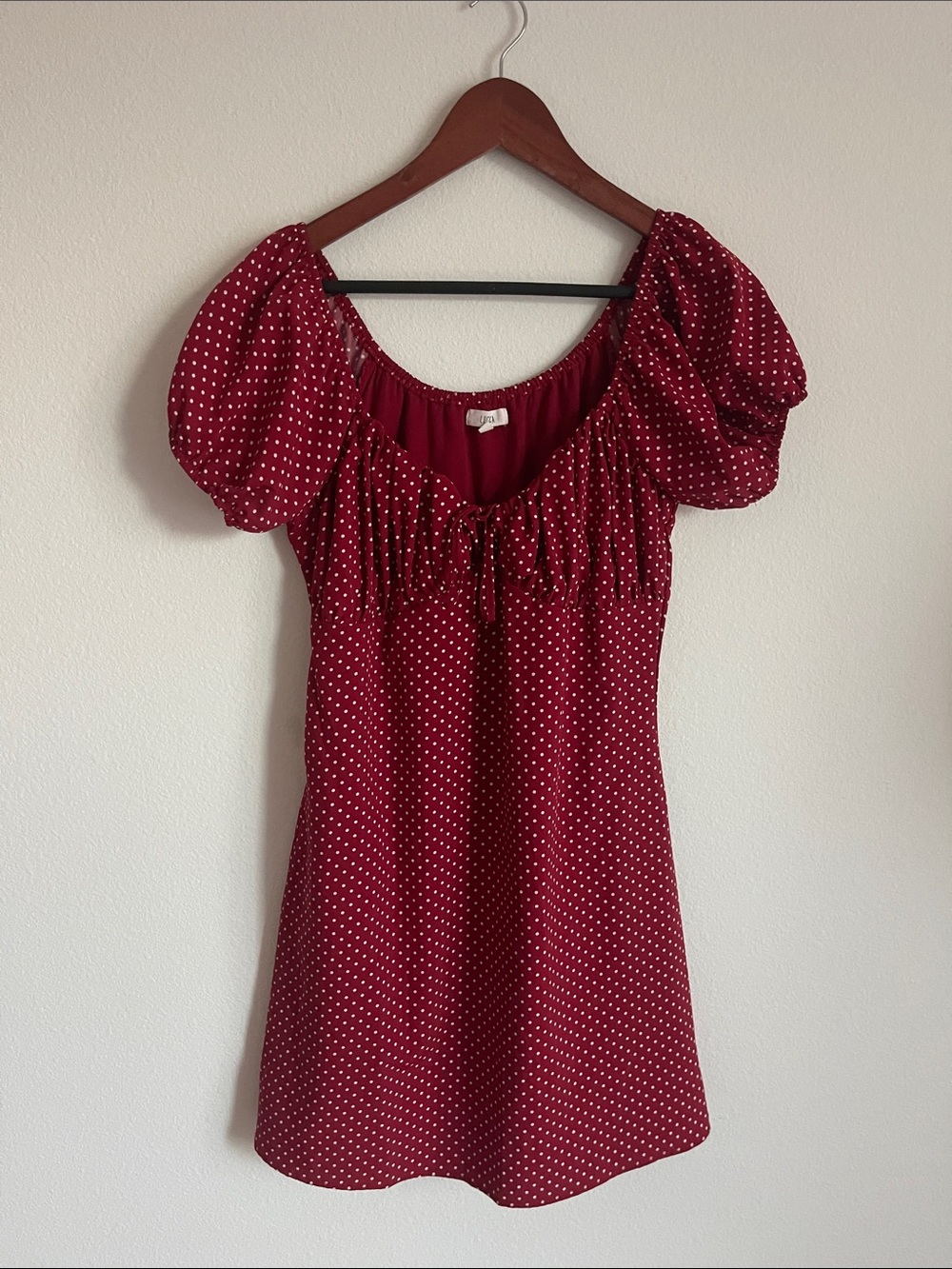 Women's Red Polka Dot Puff-Sleeve Dress Lucca